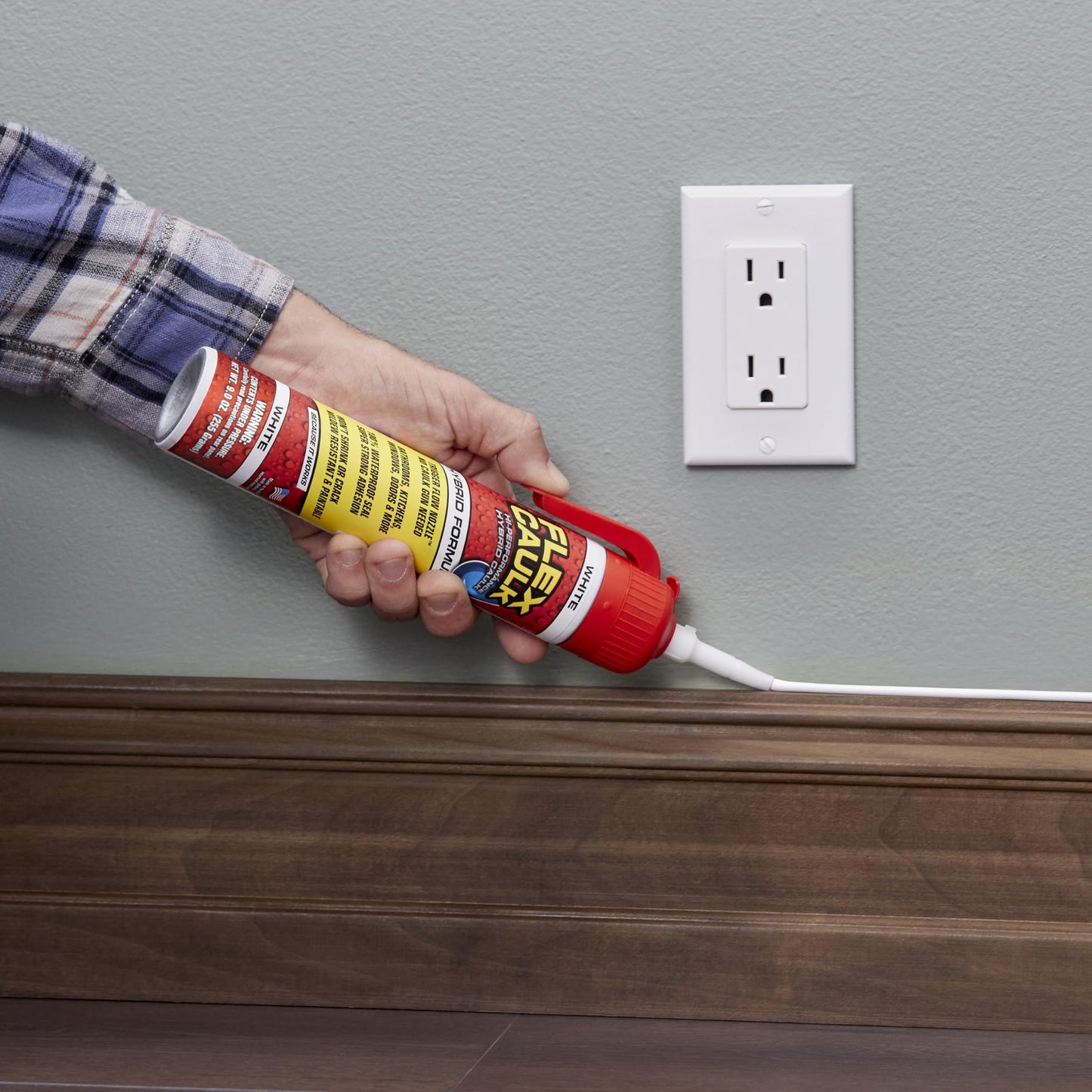 Flex Caulk, Waterproof & Weatherproof Hybrid Polymer Sealant, Strong, Paintable, Indoor, Outdoor, Bath, Shower, Sink, Window, Baseboards, Door, RV, Roof, Wood, Auto & Marine, White, 9 oz, 2-Pack