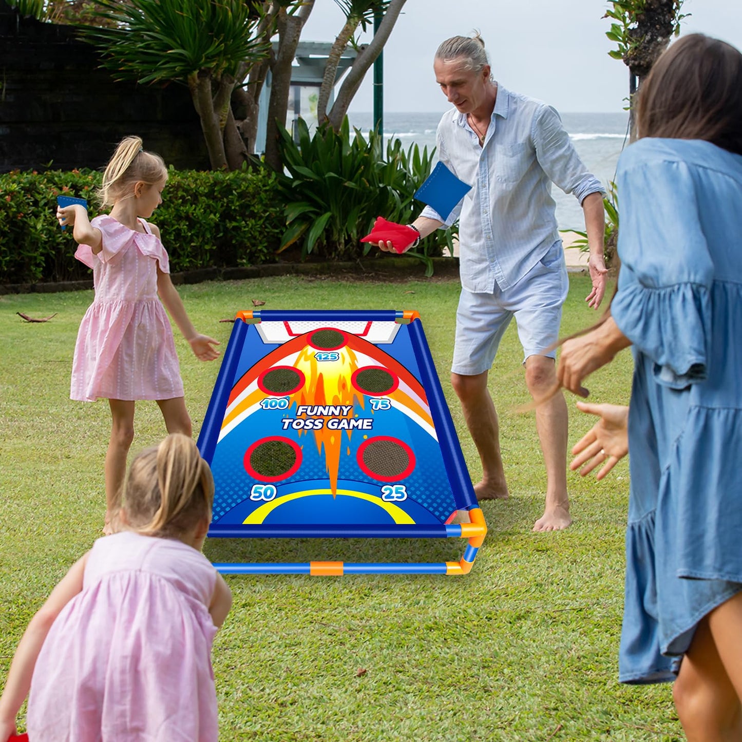 Bean Bag toss Game for Outdoor Activities, Bean Bag toss Toy for 3 4 5 6 7 8 Years Old Boys Girls, Ideal Gift 3-8 Years Old Kids Birthday Christmas