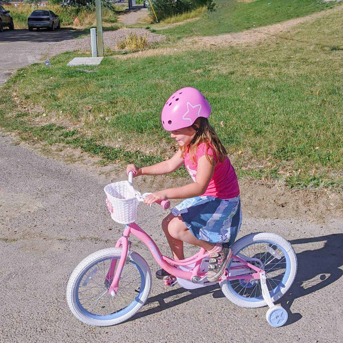 JOYSTAR 16 Inch Kids Bike for Ages 4 5 6 Years Girls, Toddler Bike with Training Wheels & Handbrake for 4-6 Years Old Child, Pink