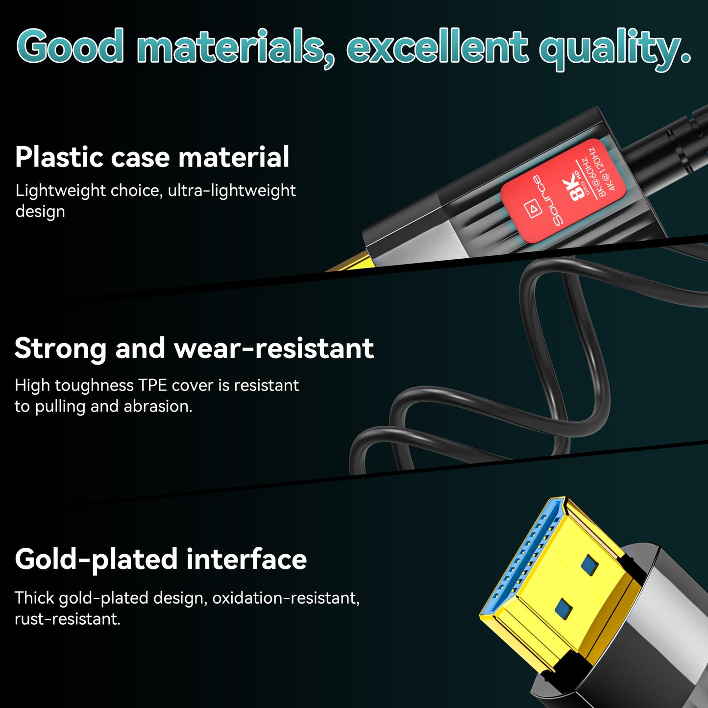Anehmeta Fiber Optic HDMI Cable 150FT/46M, Long HDMI 2.1 Cable Support 48Gbps High Speed 8K@60Hz 4K@120Hz Dynamic HDR/eARC/HDCP 2.2&2.3/Dolby Atmos for Monitor,TV,Projector, Gaming Console