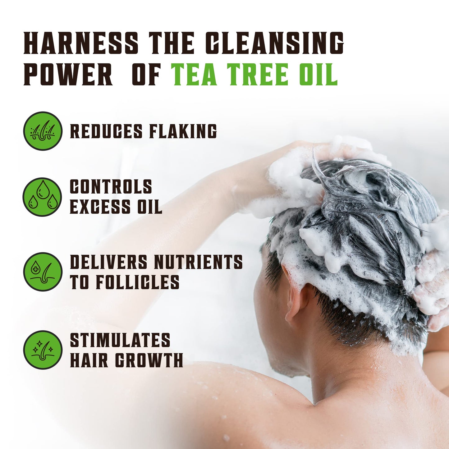 Viking Revolution Tea Tree Shampoo and Conditioner Set - Hydrates, Moisturizes & Soothes Dry and Itchy Scalps - With Natural Tea Tree Oil - 17 oz