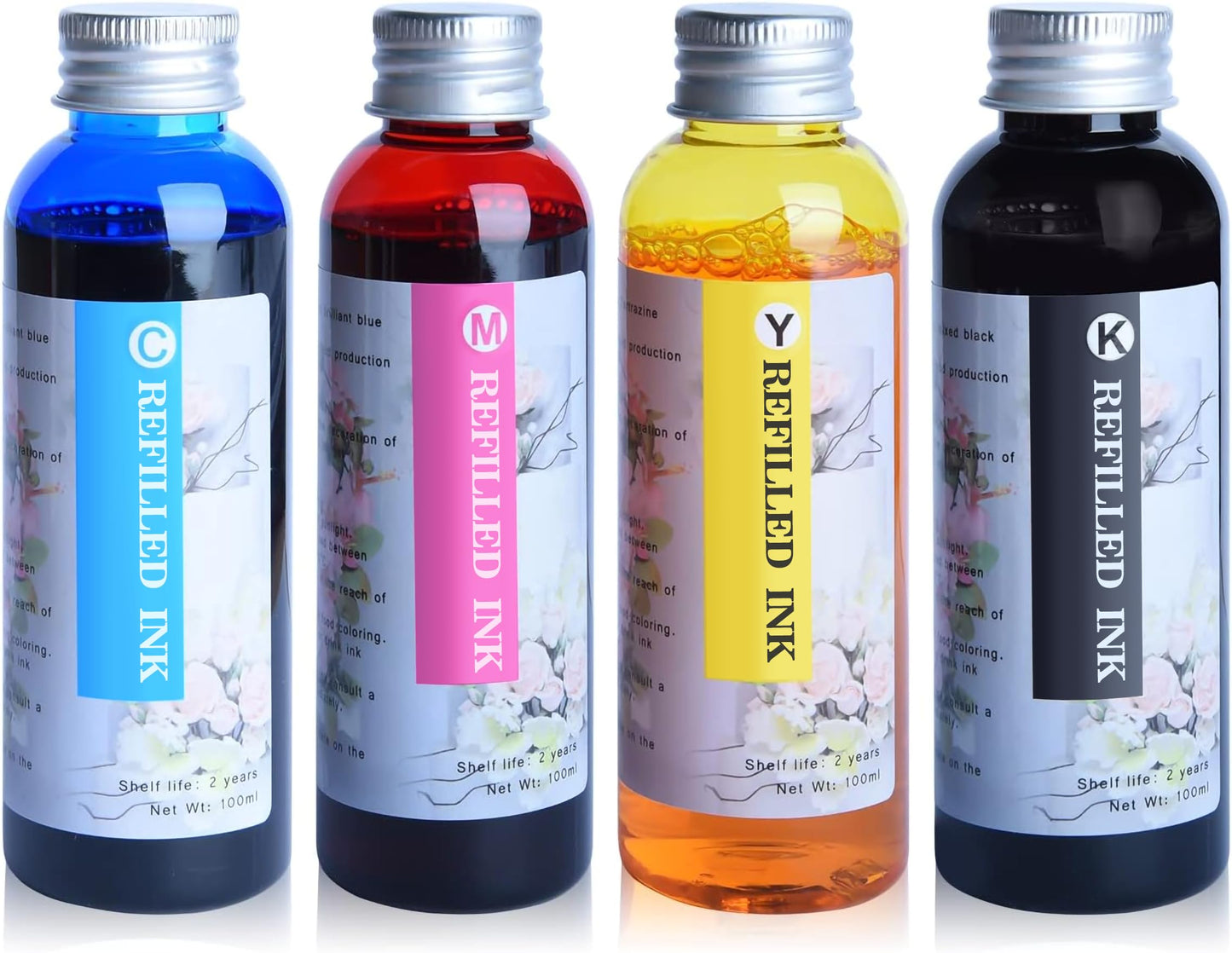 storcfe Ink Bottle Refill Use for Canon 280/281 270/271 250/251 1200 1500 2200 2500 PG210 CL211 PG245 CL246 etc (BKCMY 100ml)