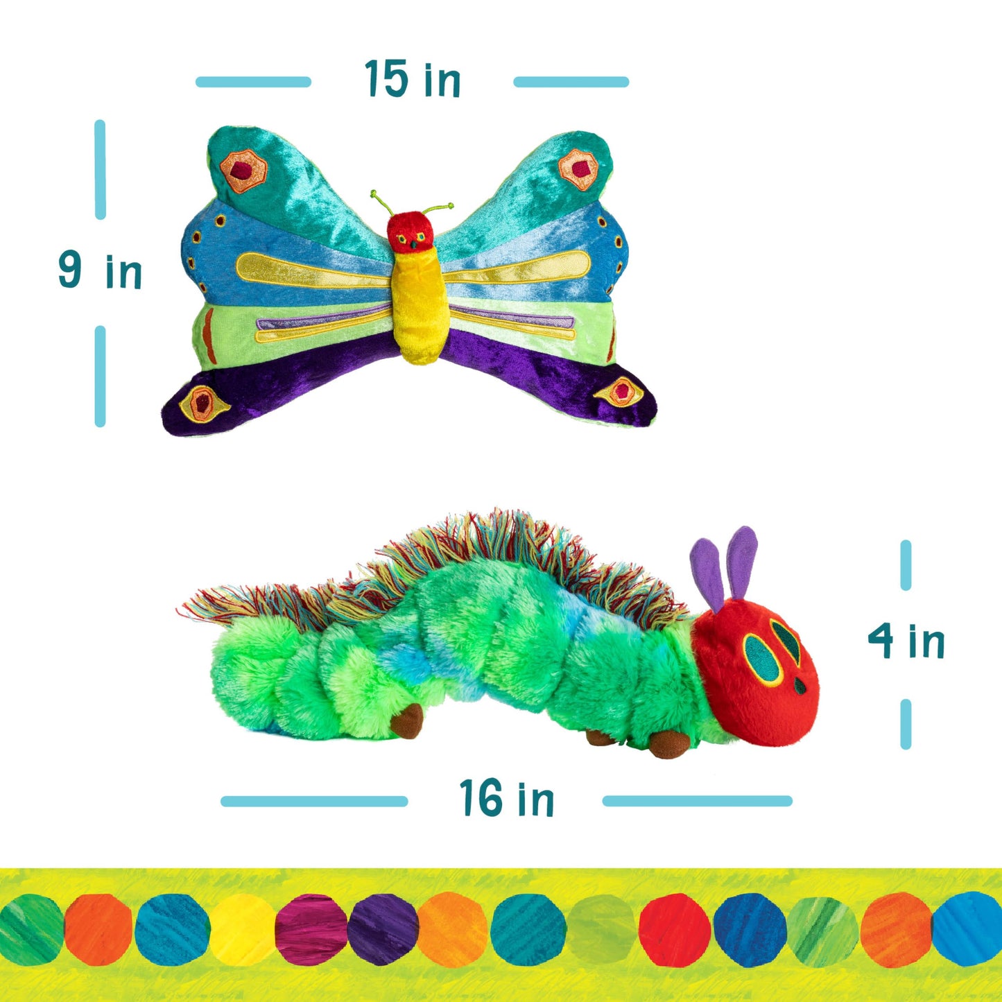 World of Eric Carle, The Very Hungry Caterpillar Butterfly Reversible Stuffed Animal Plush Toy, 13 Inches
