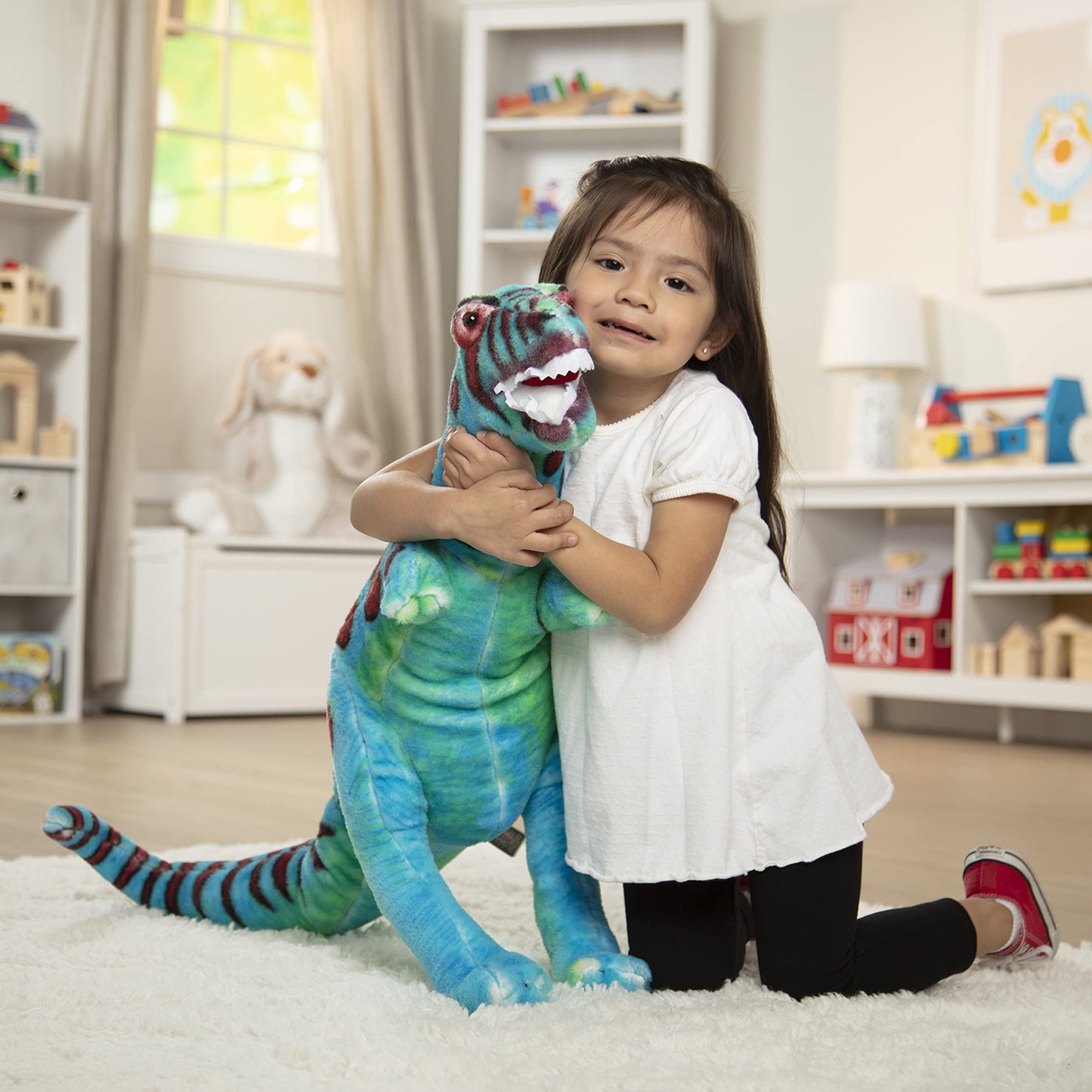 Melissa & Doug T-Rex Dinosaur - Lifelike Stuffed Animal (Over 2 feet Tall) Giant Blue Stuffed T-Rex Plush Toy