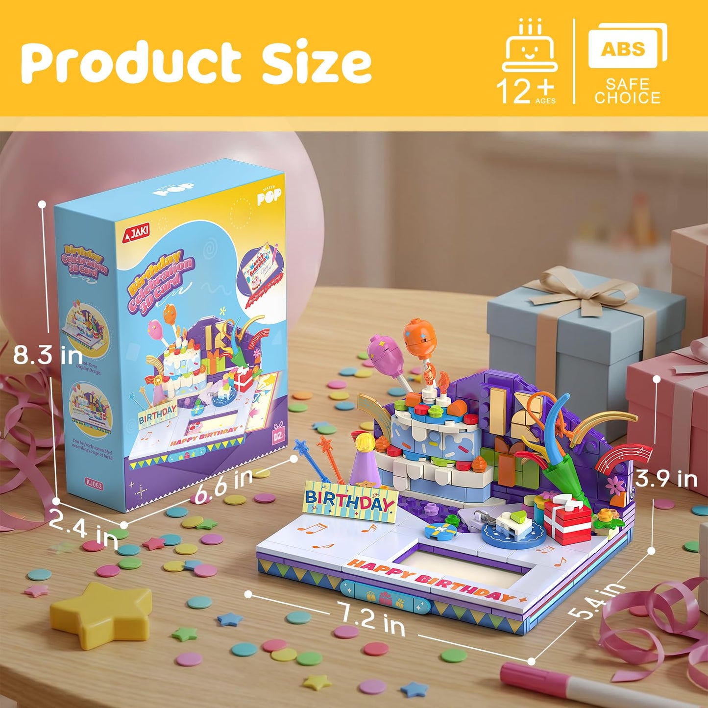 JAKI Building Block Birthday Cards 3D Birthday Cards