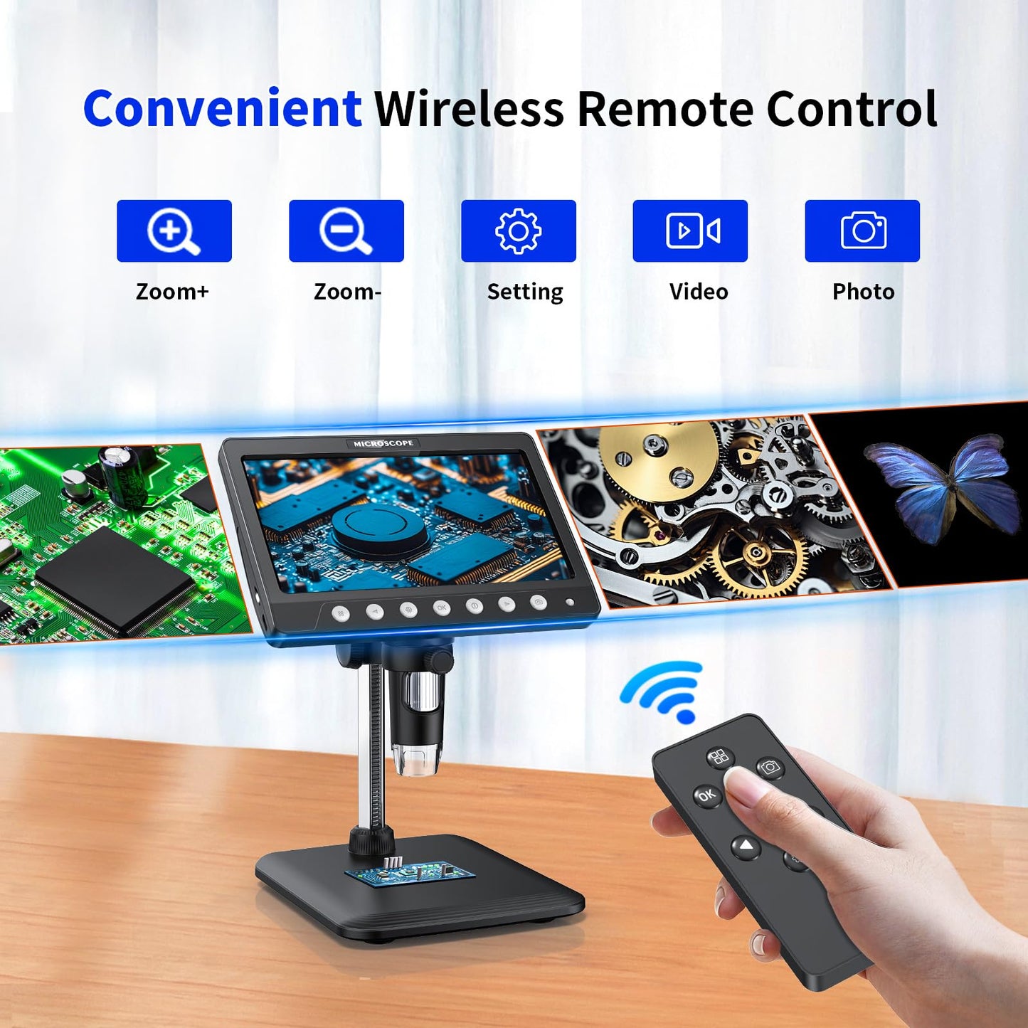 Coin Microscope for Adults Kids - 7'' HD IPS Digital Microscope for Error Coins with Screen | 1200X Soldering Microscope with 8 LED Lights | 32GB SD Card USB for Windows/MacOS