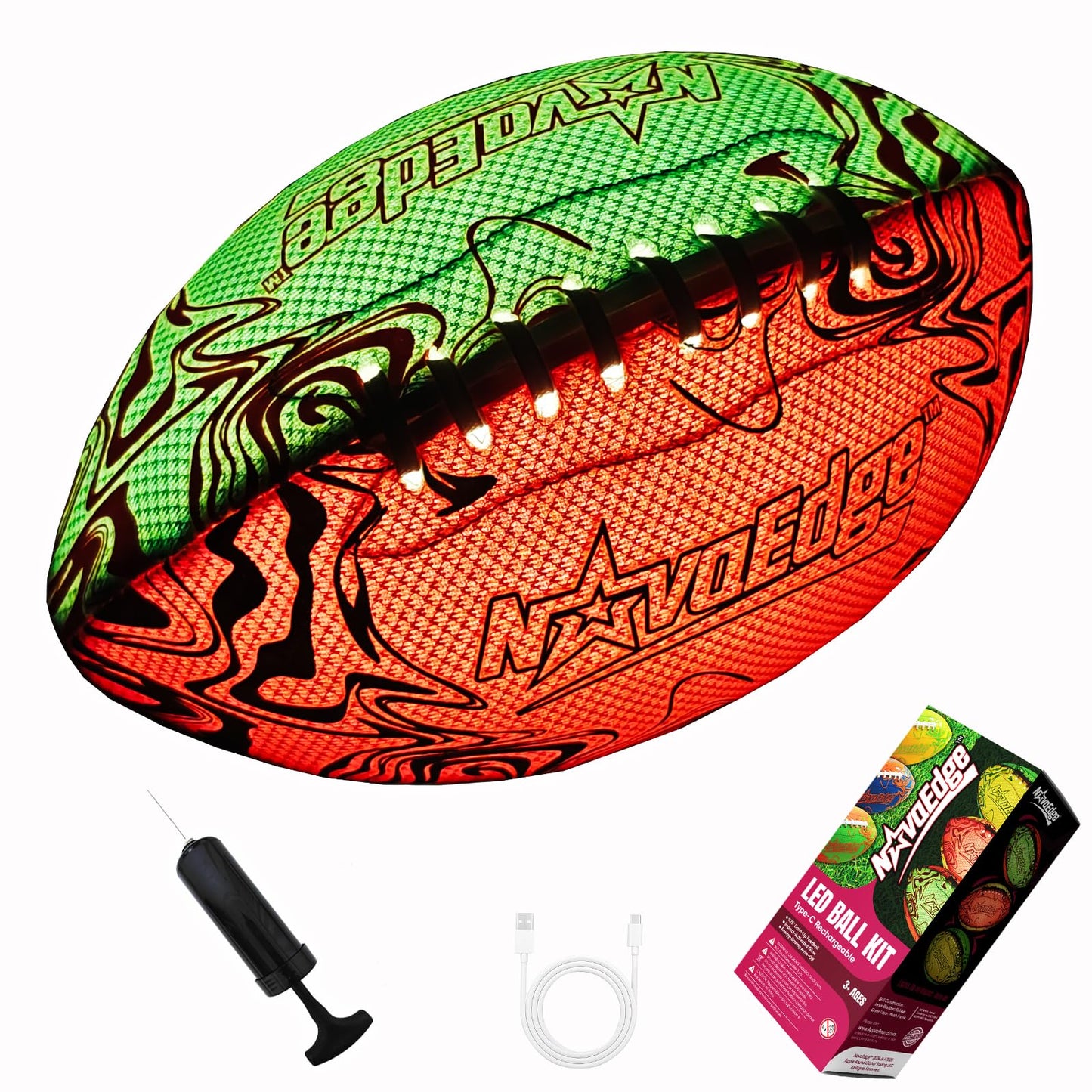 NovaEdge LED Football – Glow in The Dark Football - Strong Grip