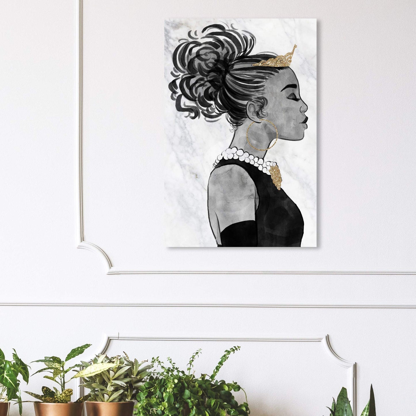 Wynwood Studio Fashion and Glam Wall Art Canvas Prints 'The Classic Look' Portraits Home Décor, 24" x 36", Black, Gold