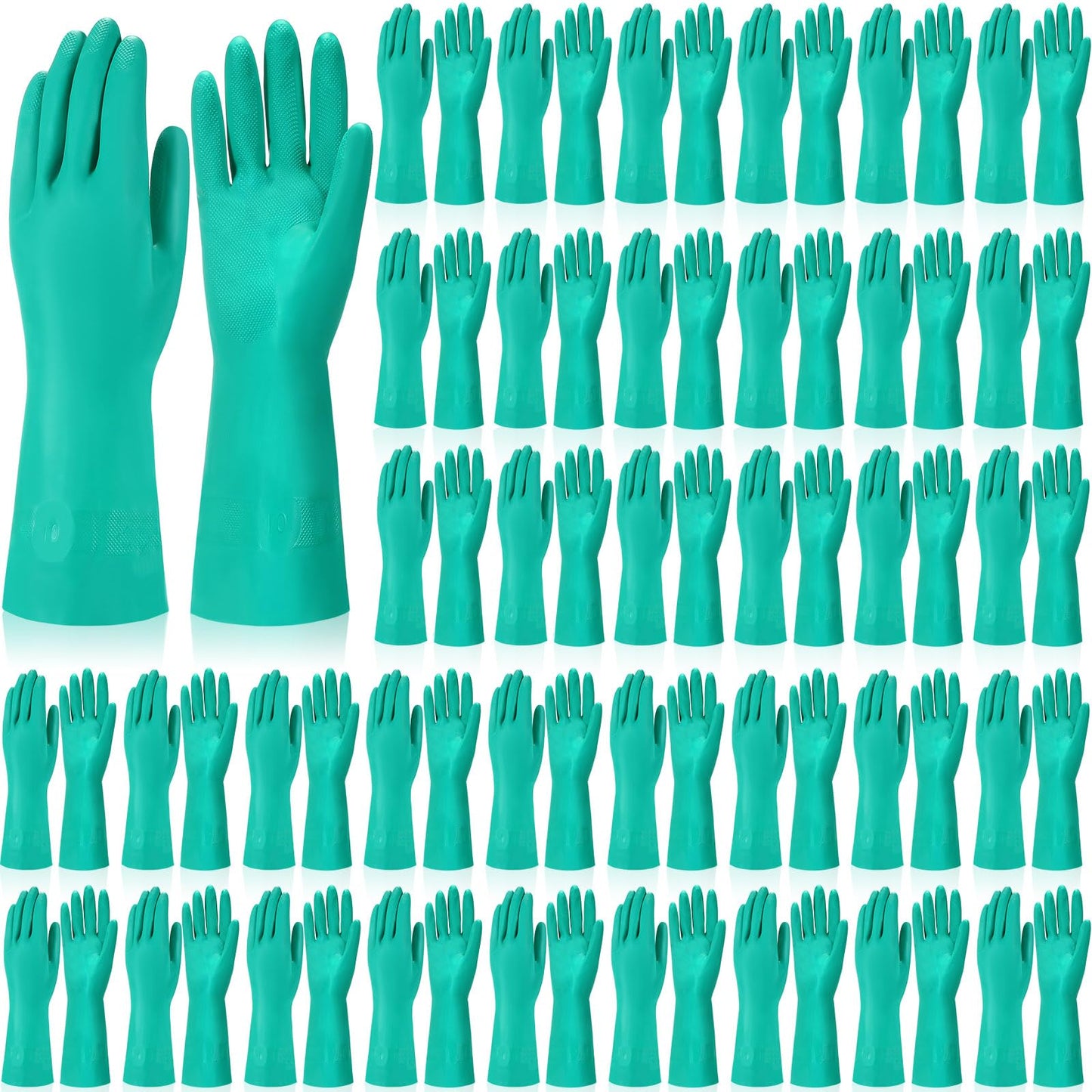 Potchen 30 Pairs Chemical Resistant Gloves Heavy Duty Thick Nitrile Gloves Bulk for Cleaning, Resist Household Acid, Alkali and Oil (X-Large)