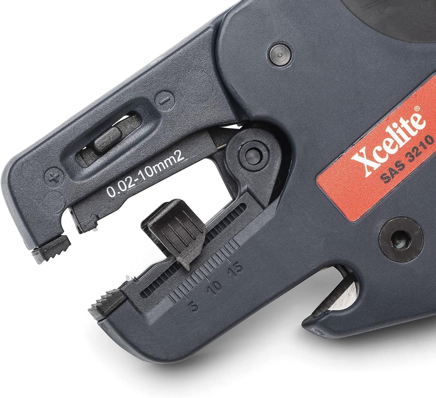 Xcelite Self Adjusting Wire Stripper with Spring | 32-10 AWG Stripping Range | Fiberglass Grip | SAS3210