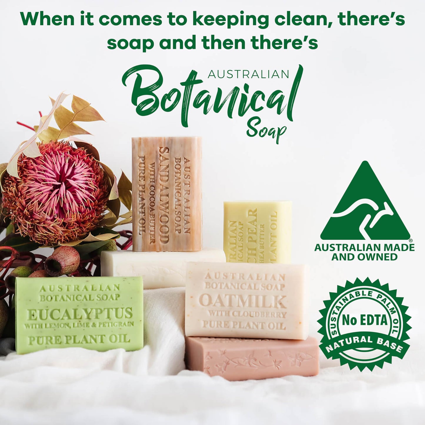 Australian Botanical Goat Milk Soap Set 6.8 OZ Bars, Pack of 8, Triple Milled Bar Soap with Soya Bean Oil and Organic African Shea Butter, Natural Soap for all Skin Types, Packaging May Vary