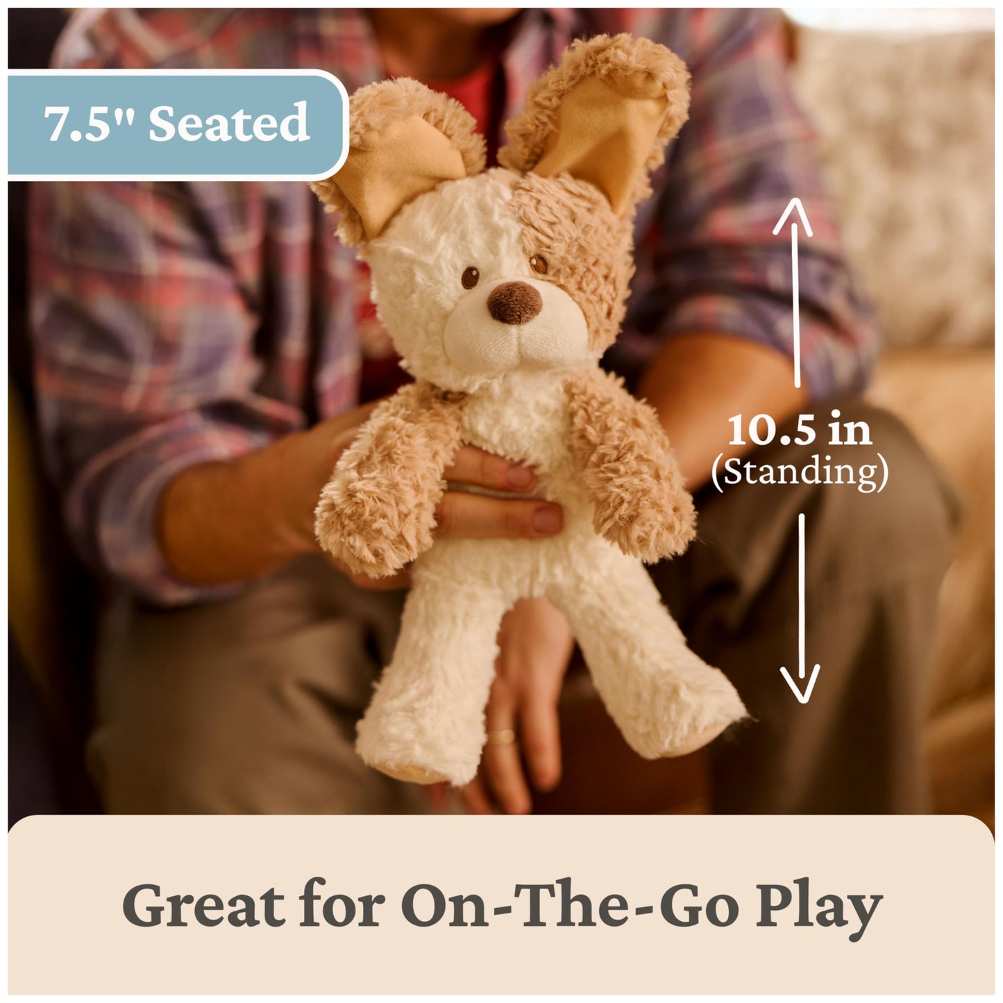 GUND Baby Peek-a-Boo Peeki Puppy Plush, Dog Stuffed Animal, Baby Toy for Ages 0 and Up, Brown/Cream, 7"