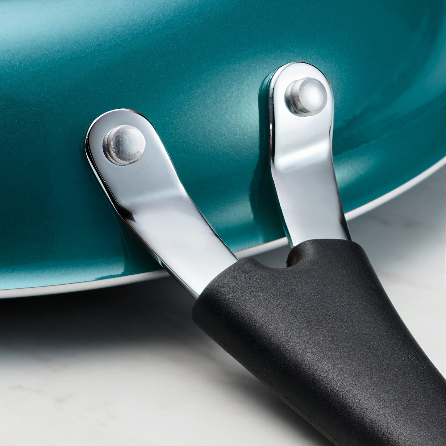 Tramontina Porcelain Enamel Non Stick 3-Pack Frying Pans, Skillet Set with Reinforced Nonstick Coating, Dishwasher and Oven Safe (Teal)