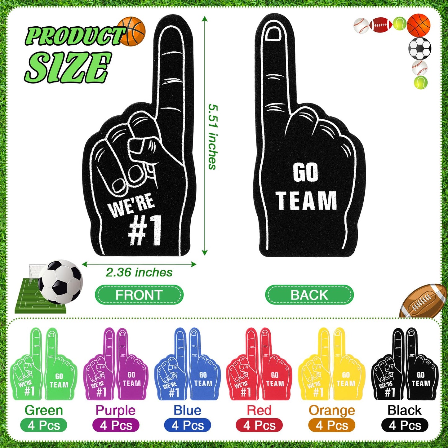 Aoriher 120 Pcs Sport Balls Party Favors Set Serve 24, Basketball Football Soccer Goodie Foam Finger Mini Stress Ball Slap Bracelet Charm Bracelet Stamp for Kids Party Supplies
