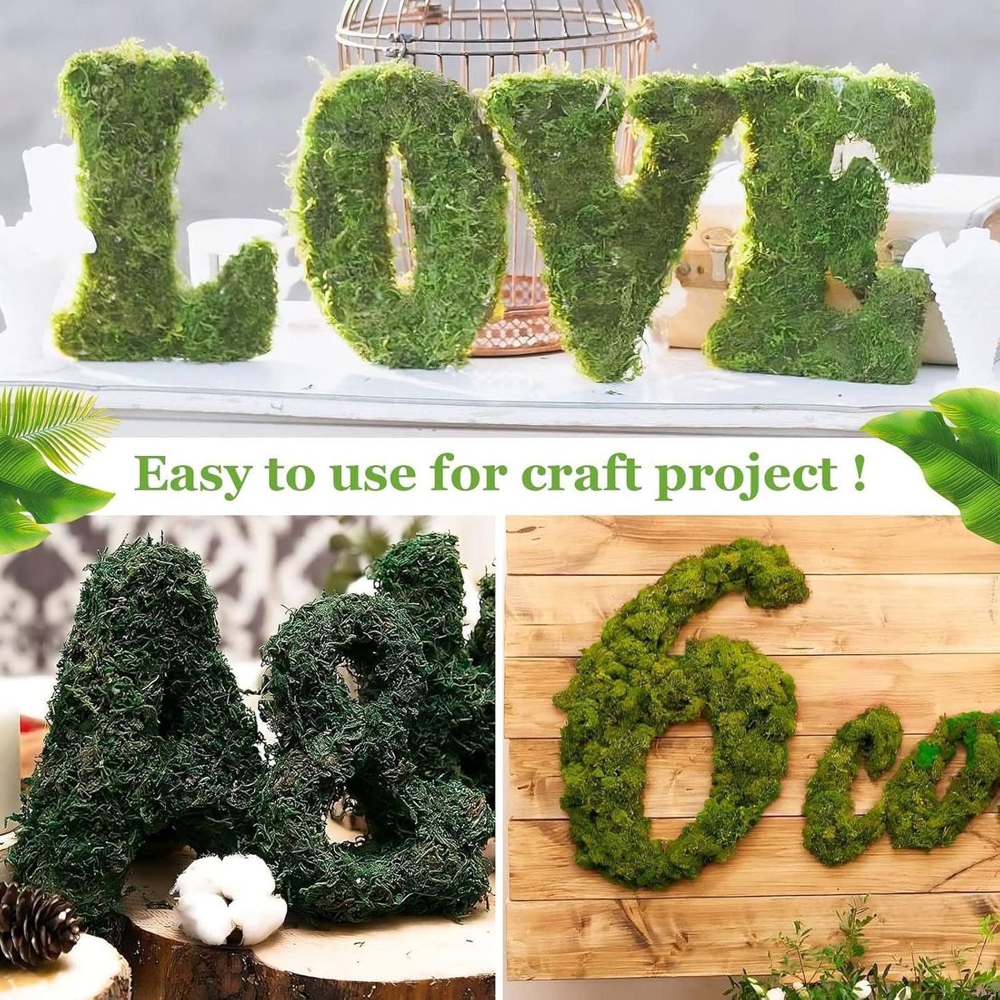 Riare 2.6LBS Artificial Fake Moss for Fake Plants Indoor- Premium Faux Craft Moss for Potted Plant, Fresh Forest Green for Hamsters Micro-Landscape Terrariums Centerpieces Decor