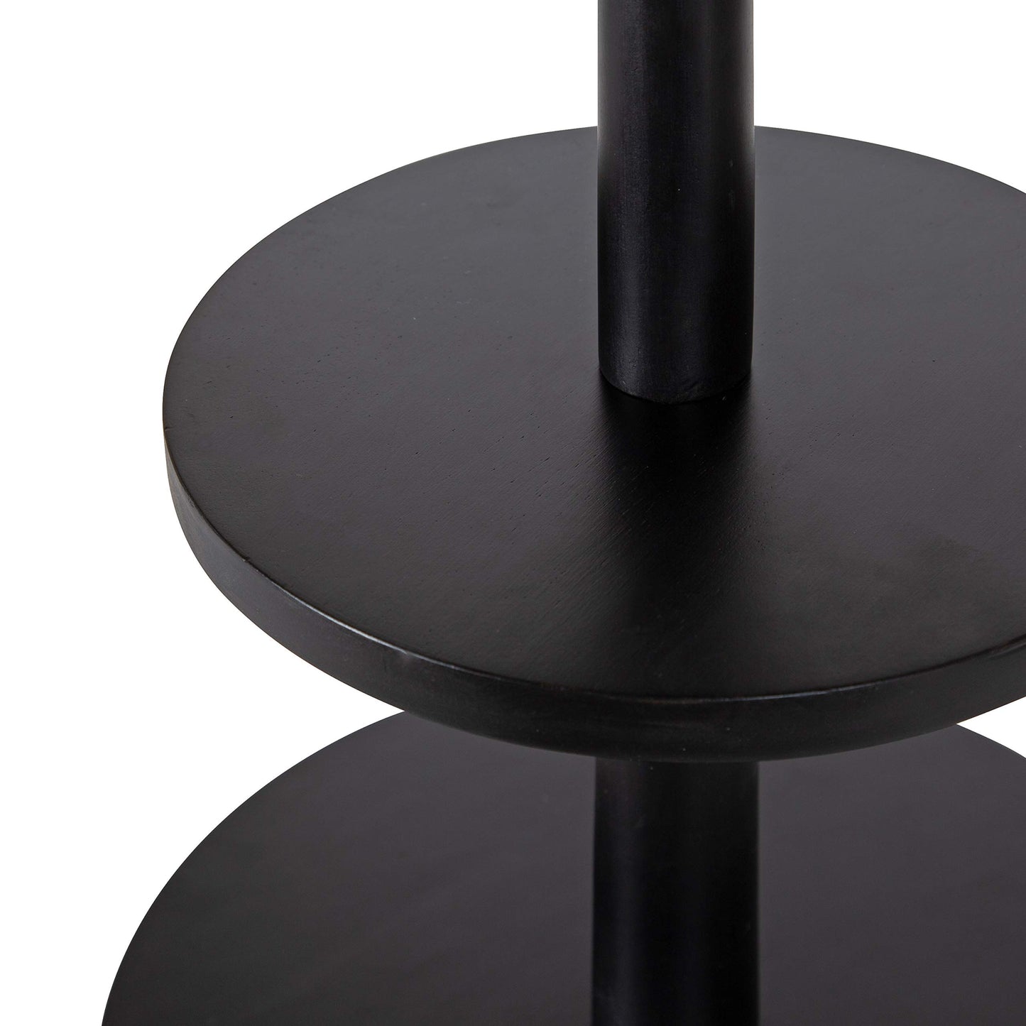 Kate and Laurel Praxis Modern 3-Tiered Tray, 12 x 12 x 23, Black, Decorative Farmhouse Serving Tray for Display