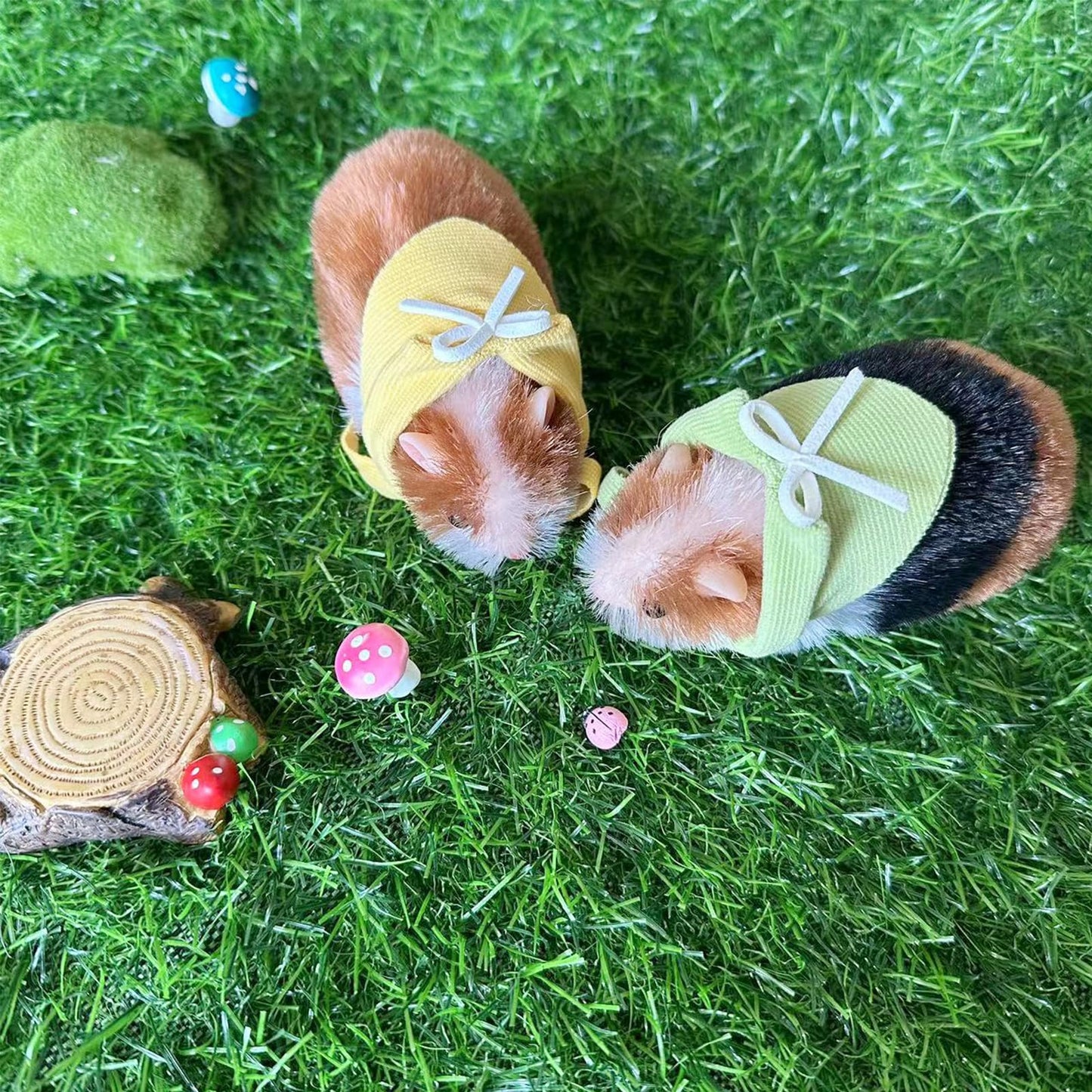 VOLOBE 5 Inches Silicone Hamster, Realistic Silicone Guinea Pig with Sleeping Bed Accessories for Kids Boy Girl Birthday Handmade Gift (Black Hamster)