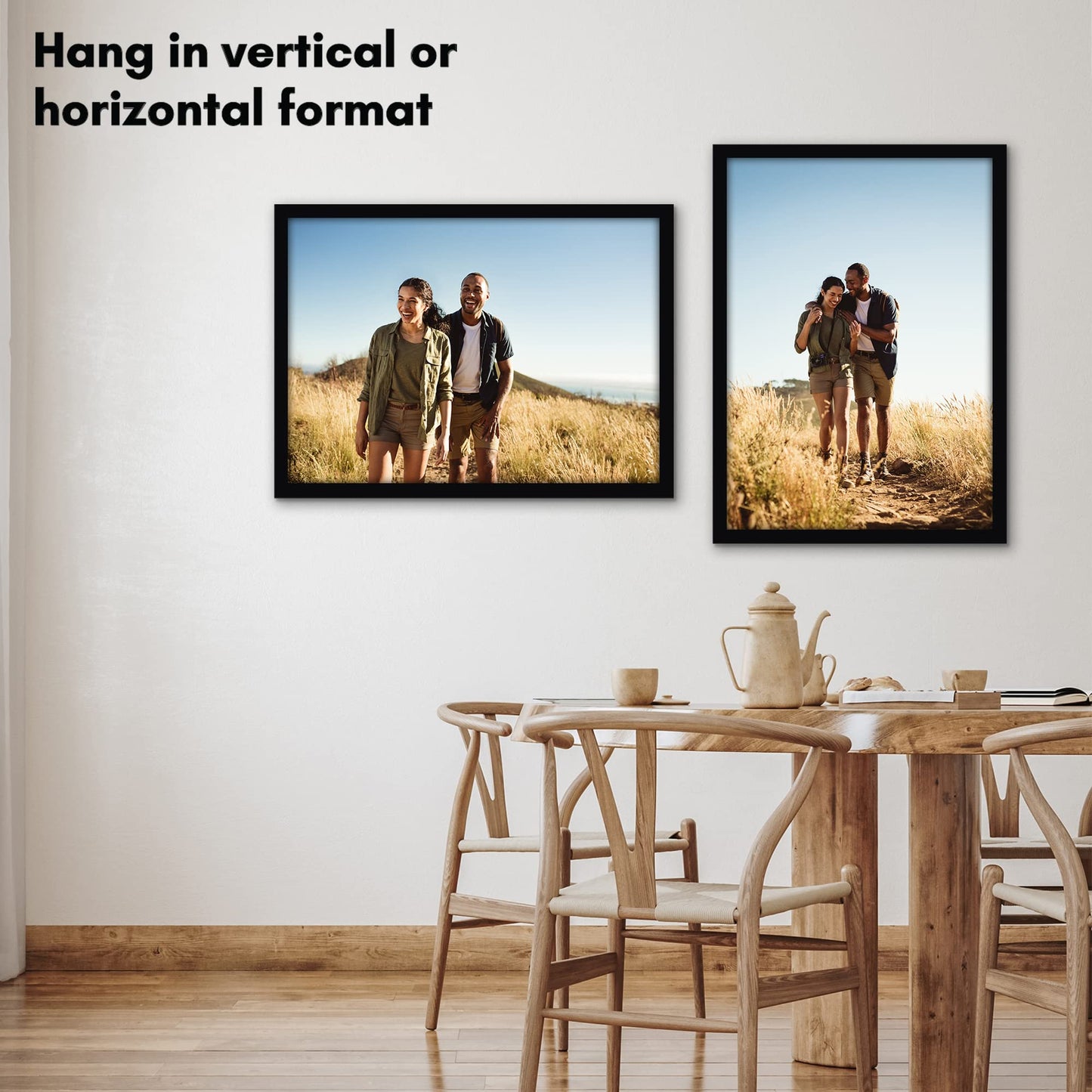 Americanflat 20x28 Poster Frame - Black Engineered Wood with Polished Plexiglass - Wide Picture Frame for Vertical or Horizontal Wall Display - Epic Collection - Black