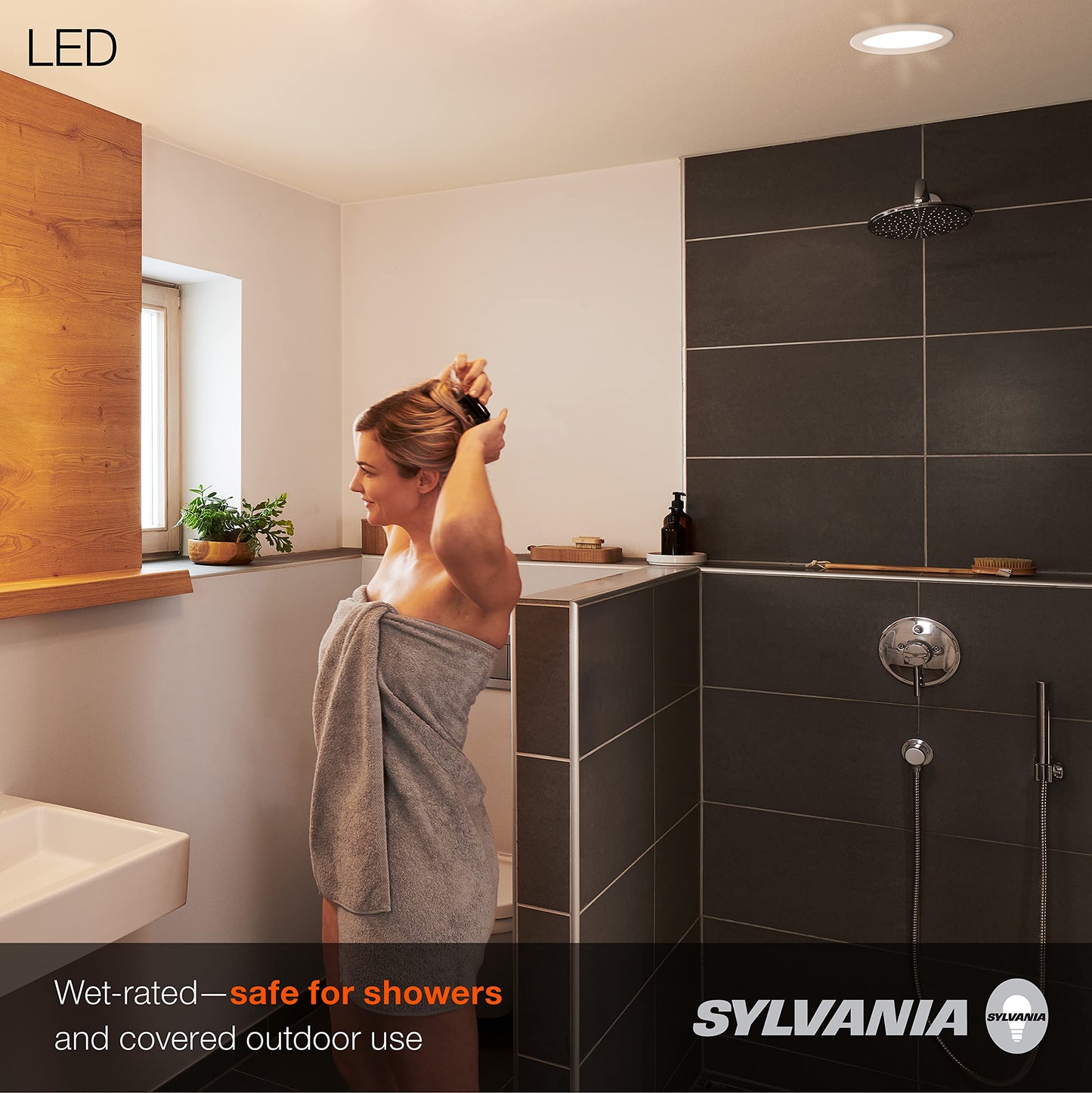 SYLVANIA LED 6" Slim Microdisk Recessed Downlight Junction Box, 16W, CCT 5 Color Selectable, 2700K/3000K/3500K/4000K/5000K, 1200 Lumens, Dimmable - 4 Pack (61406)