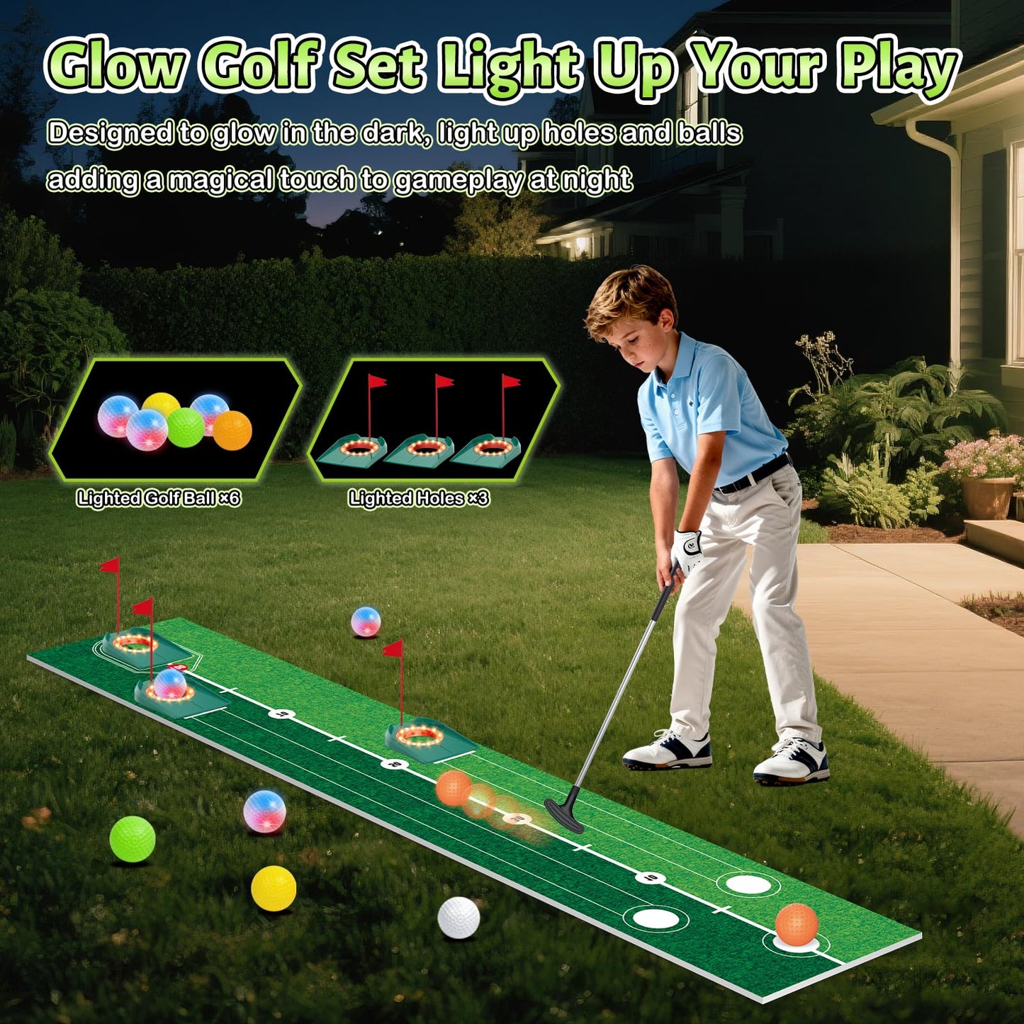 Kids Golf Toy Set Indoor Outdoor Fun for Ages 3-8