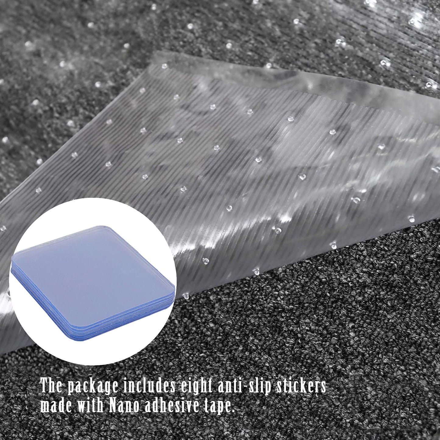 Plastic Carpet Protector Floor Runner 27in x 20ft Clear Carpet Runner for High Traffic Hallway Non-Slip Rug Protector for Low Pile Stain-Resistant & Waterproof