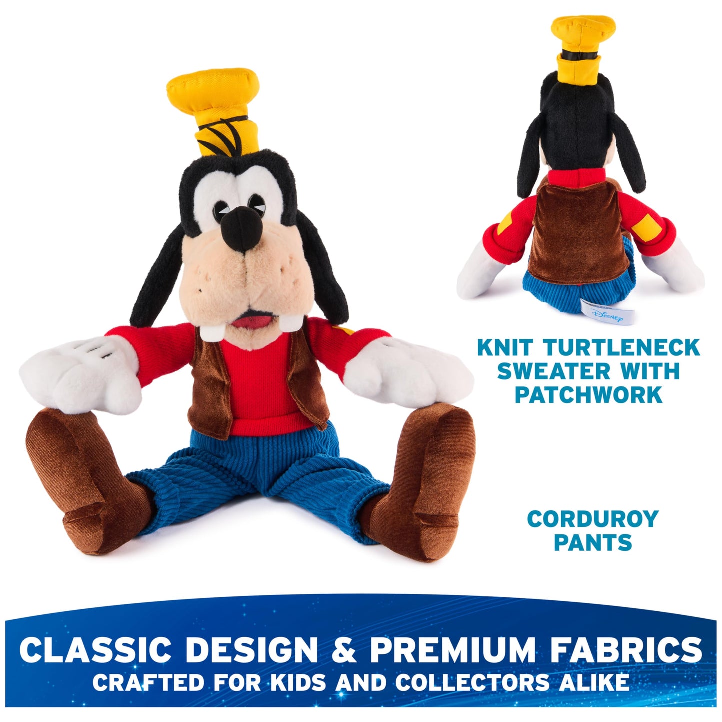 GUND Disney Official Goofy Classic Plush, Mickey and Friends, Deluxe Collector Stuffed Animal for Ages 1 and Up, Blue/White, 14”