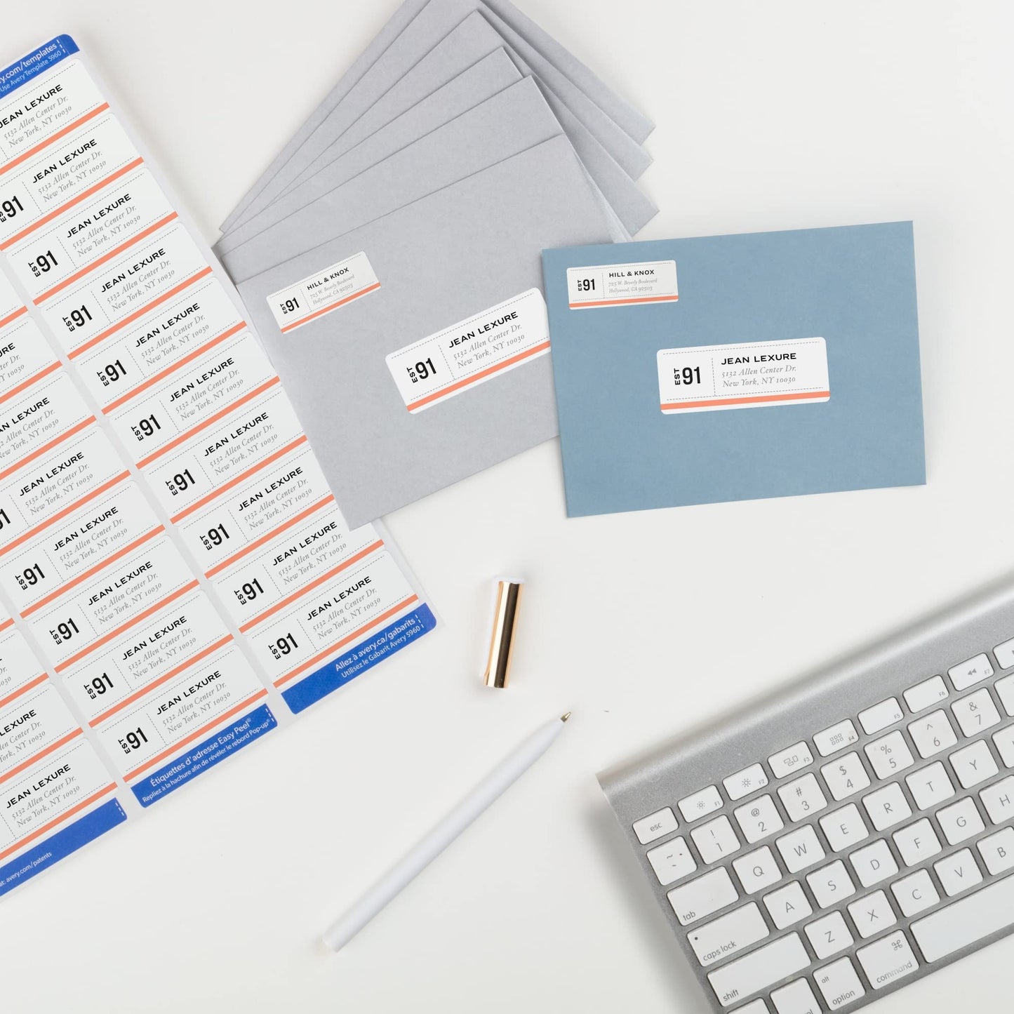 Avery Easy Peel Printable Address Labels with Sure Feed, 1" x 2-5/8" Customizable Stickers, White, 7,500 Blank Mailing Labels, Great for Mailing, Shipping, and More (5960)