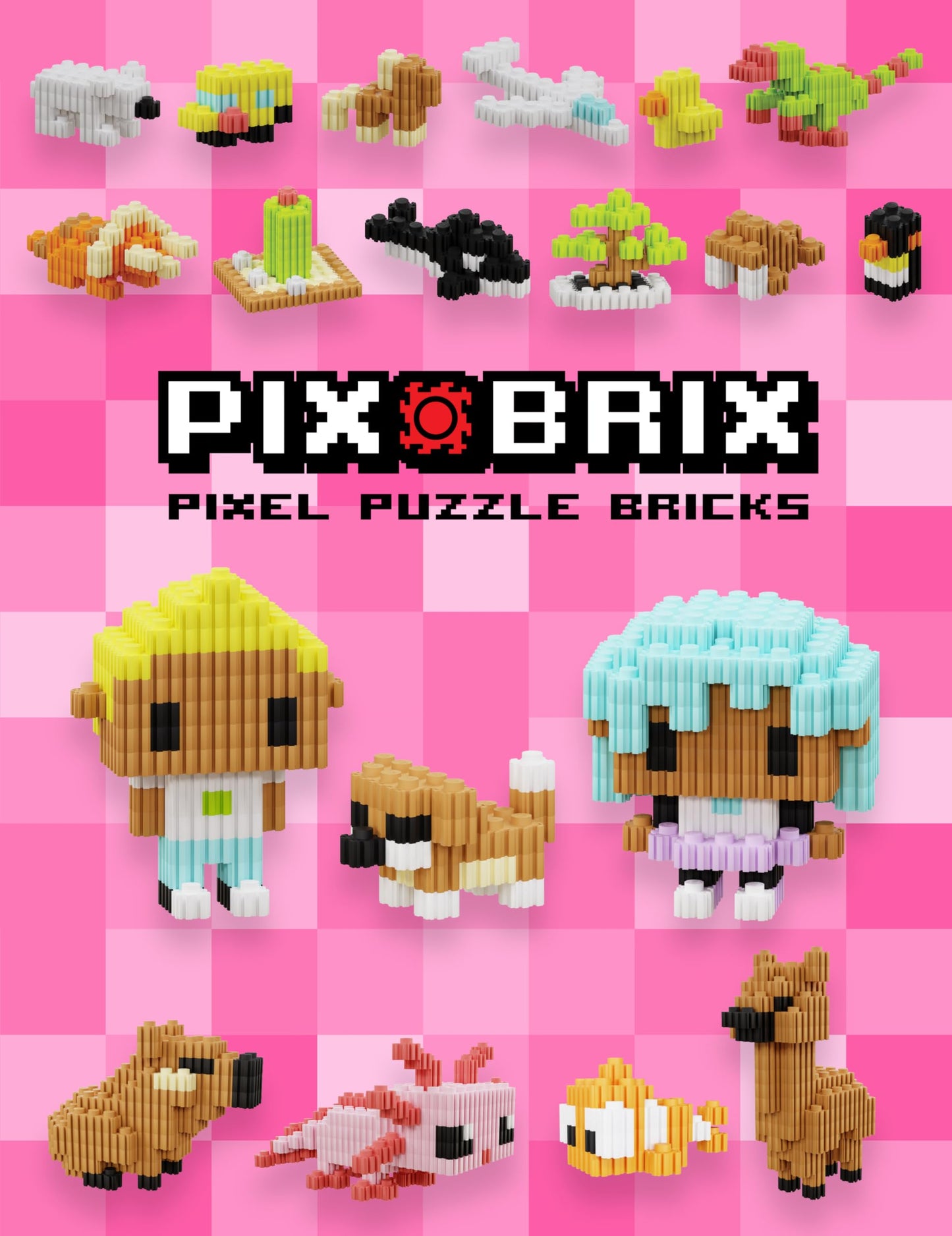 Pix Brix Pixel Art Puzzle Brick Set - 3,000 Piece Pixel Art Container, 12 Color Light Palette, Interlocking Building Bricks, Create 2D Builds and