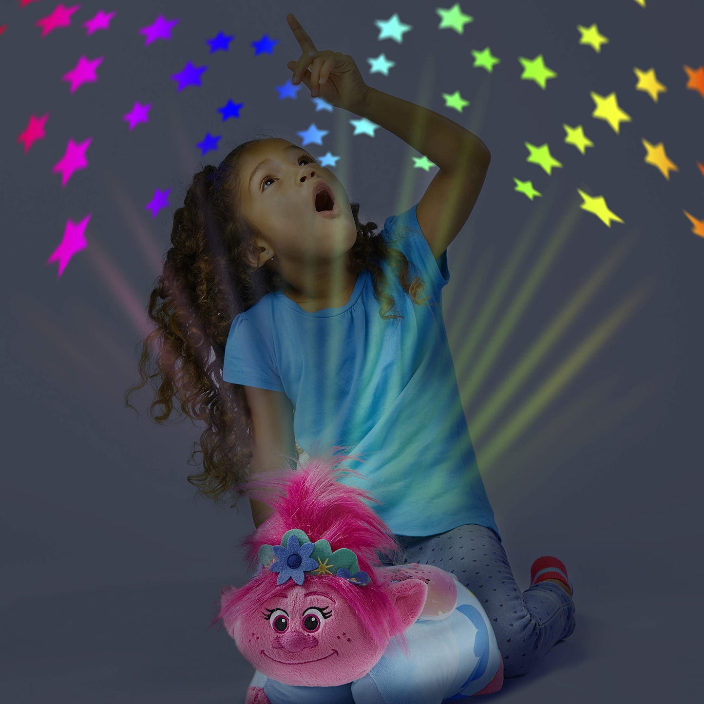 Pillow Pets Universal Trolls Poppy Sleeptime Lite 11" – Trolls Stuffed Animal Plush Nightlight