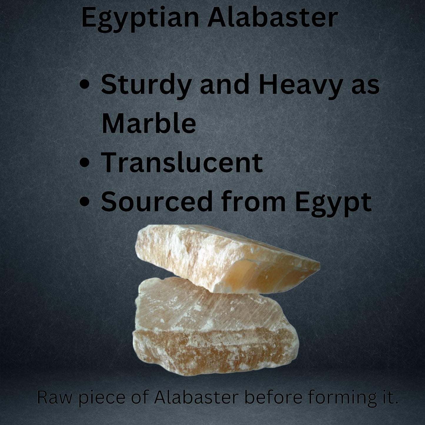 CraftsOfEgypt Single Alabaster Candle Holder - Egyptian Tealight and Votive Candles Holders with Amber Glow for Home Décor Natural Stone Soothing Tranquil Aurora