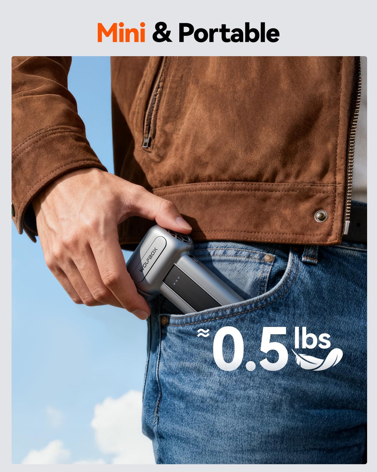 WOLFBOX MF60&MF70 Compressed Air Duster-110000RPM Super Power Electric Air Duster, 3-Speed Adjustable Rechargeable Cordless Air Blower with Fast Charging for PC Keyboard Cleaning, Car, Home (Gray)