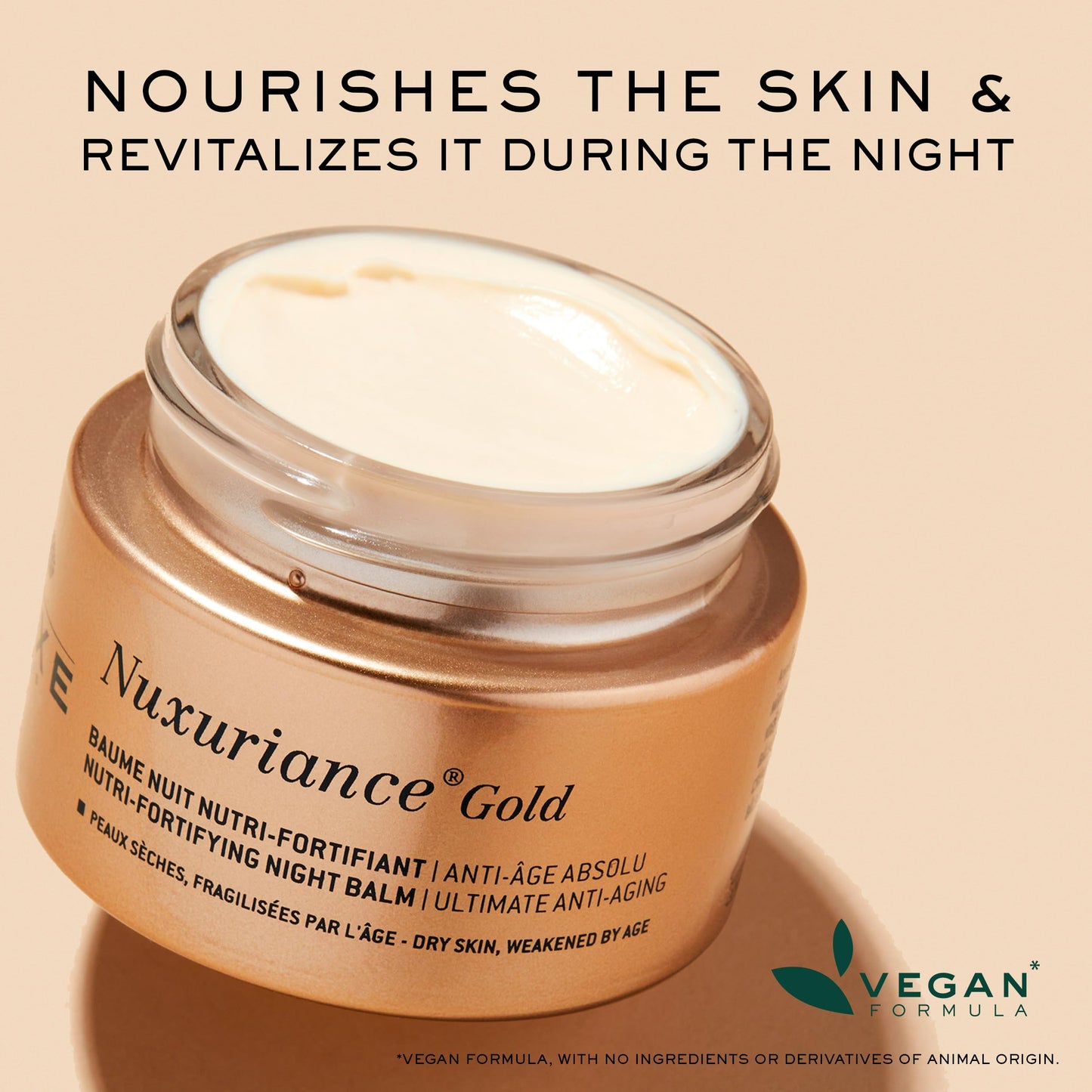 NUXE Nuxuriance Gold Nutri-Fortifying Night Balm, Anti-Aging, Replenishing Night Cream, 1.7 oz