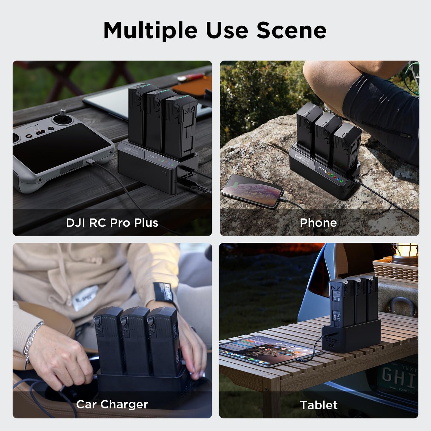 200W DJI Mavic 3 Pro Battery Charging Hub, Mavic 3.5X(1hr to Charge 3 Batteries) Fast Battery Charger for DJI Mavic 3/Pro/Classic/Enterprise/Thermal Drones Controller, Mavic 3 Battery Charger