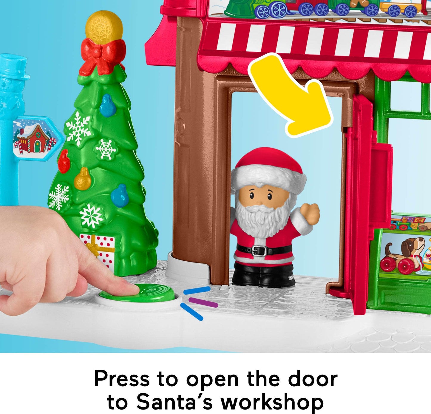 Fisher-Price Little People Toddler Toys Christmas Wonderland Gift Set with Santa Elf & Reindeer Figures for Ages 1+ Years
