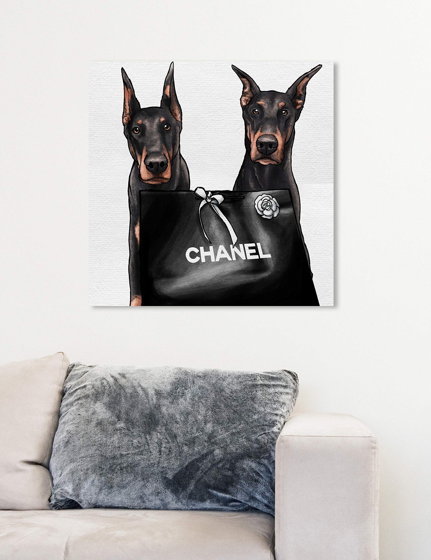 The Oliver Gal Artist Co. Fashion Wall Art Canvas Prints 'Friendly Glam Duo' Home Décor, 20x20, Black, White