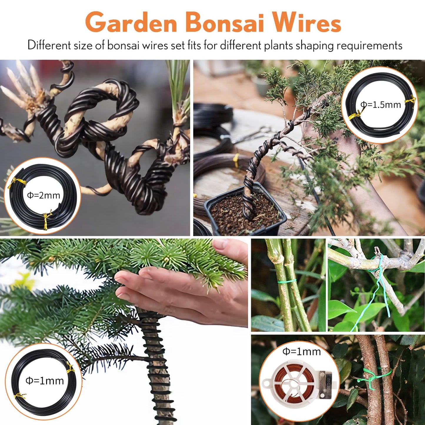 Bonsai Tools Kit 20 Pcs Garden Tools Set for Beginner, Includes Bonsai Wire Kit, Plant Mat, Pruning Shears, Bonsai Scissors, Succulent Tools in Leather Storage Bag, Gardening Gift for Women Men