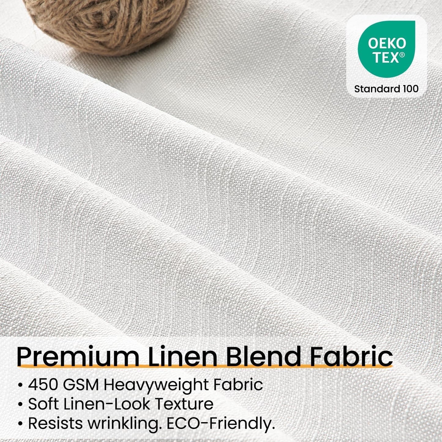 Topfinel 96 Inch Pinch Pleated Blackout Curtains Double Layer for Bedroom, Natural Beige Linen Blend 100% Blackout Sliding Door Panels, Cozy Modern Thermal Insulated Drapes 40" W*96" L