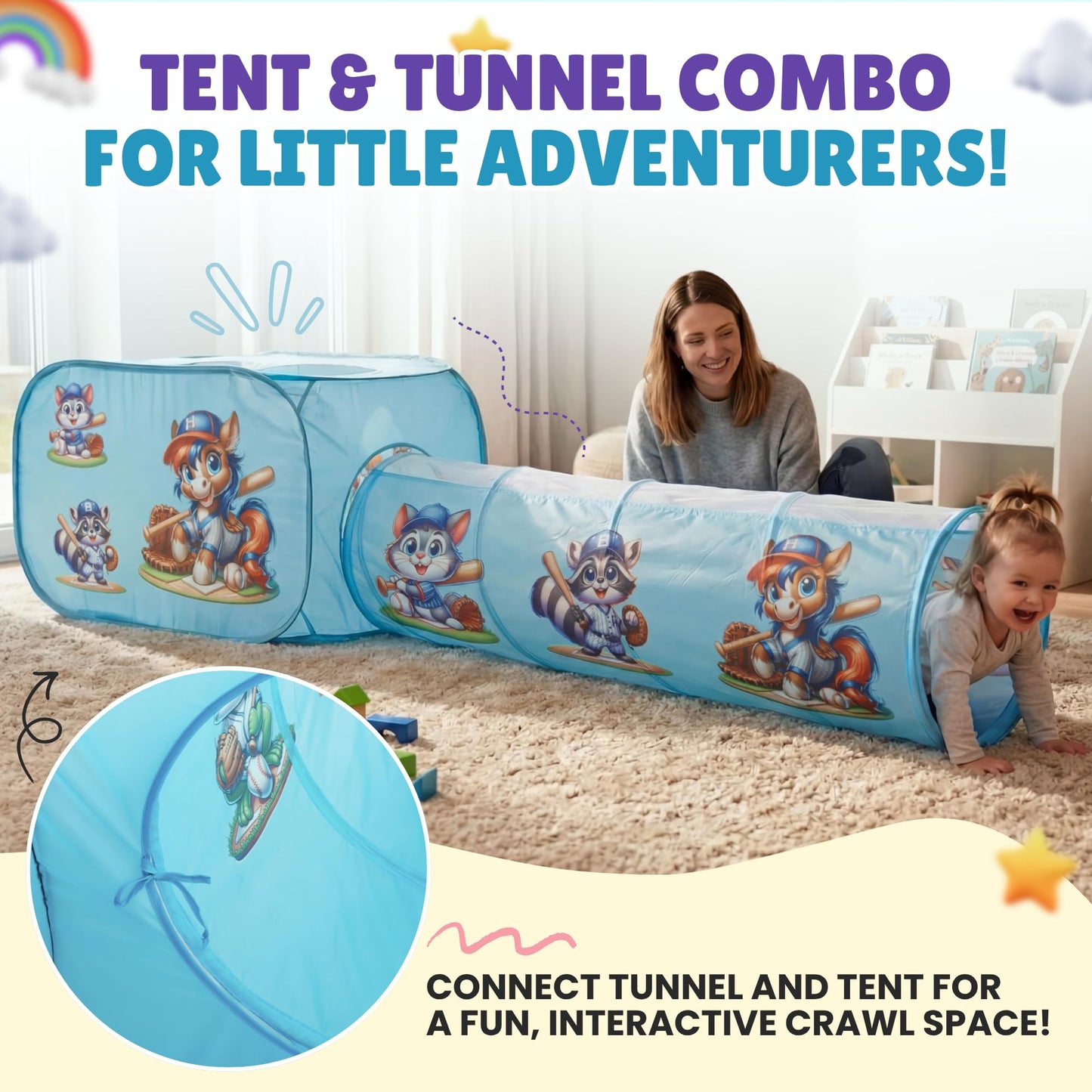 Pop Up Kids Play Tent – Foldable Playhouse for Boys, Girls, Toddlers & Babies with Carry Bag, 44 X 27'' Polyester, See-Through Breathable Mesh, Ideal for Birthday Gift, Kids Tent Indoor Outdoor