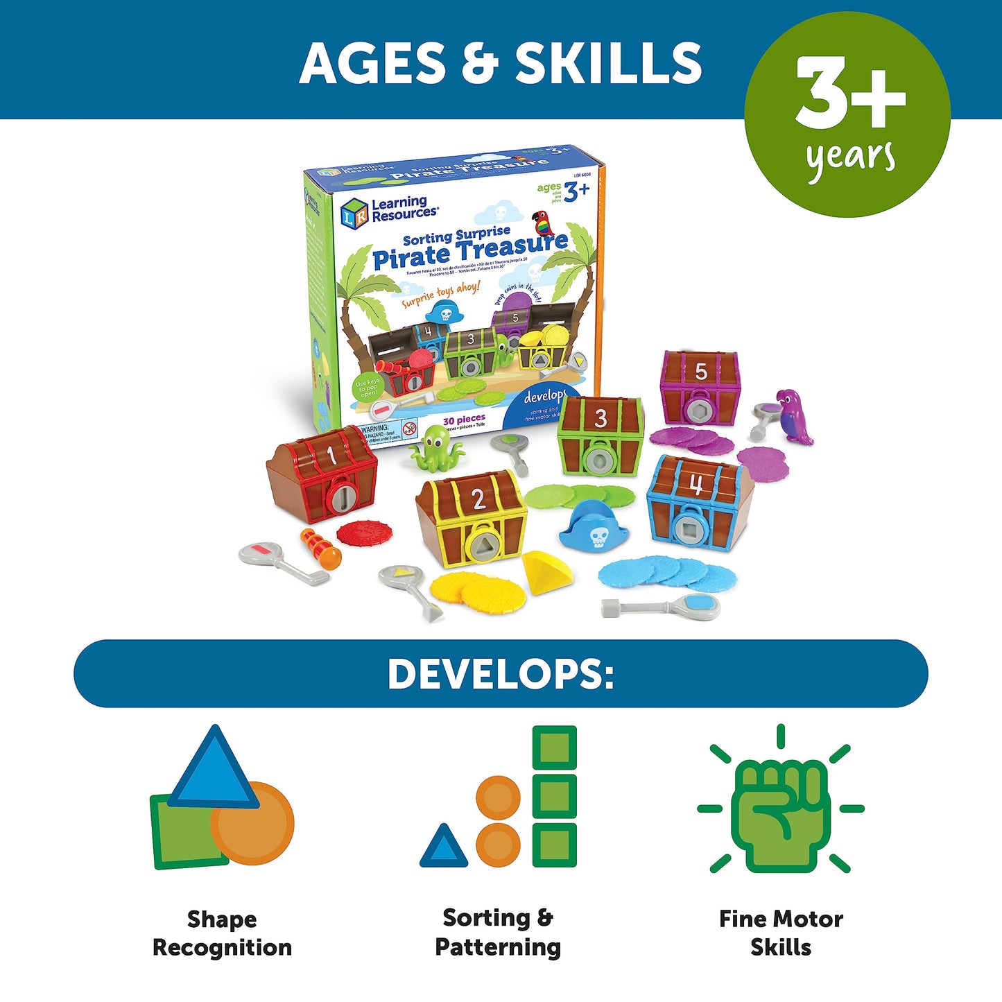LEARNING RESOURCES SORTING SURPRISE TREASURE CHESTS