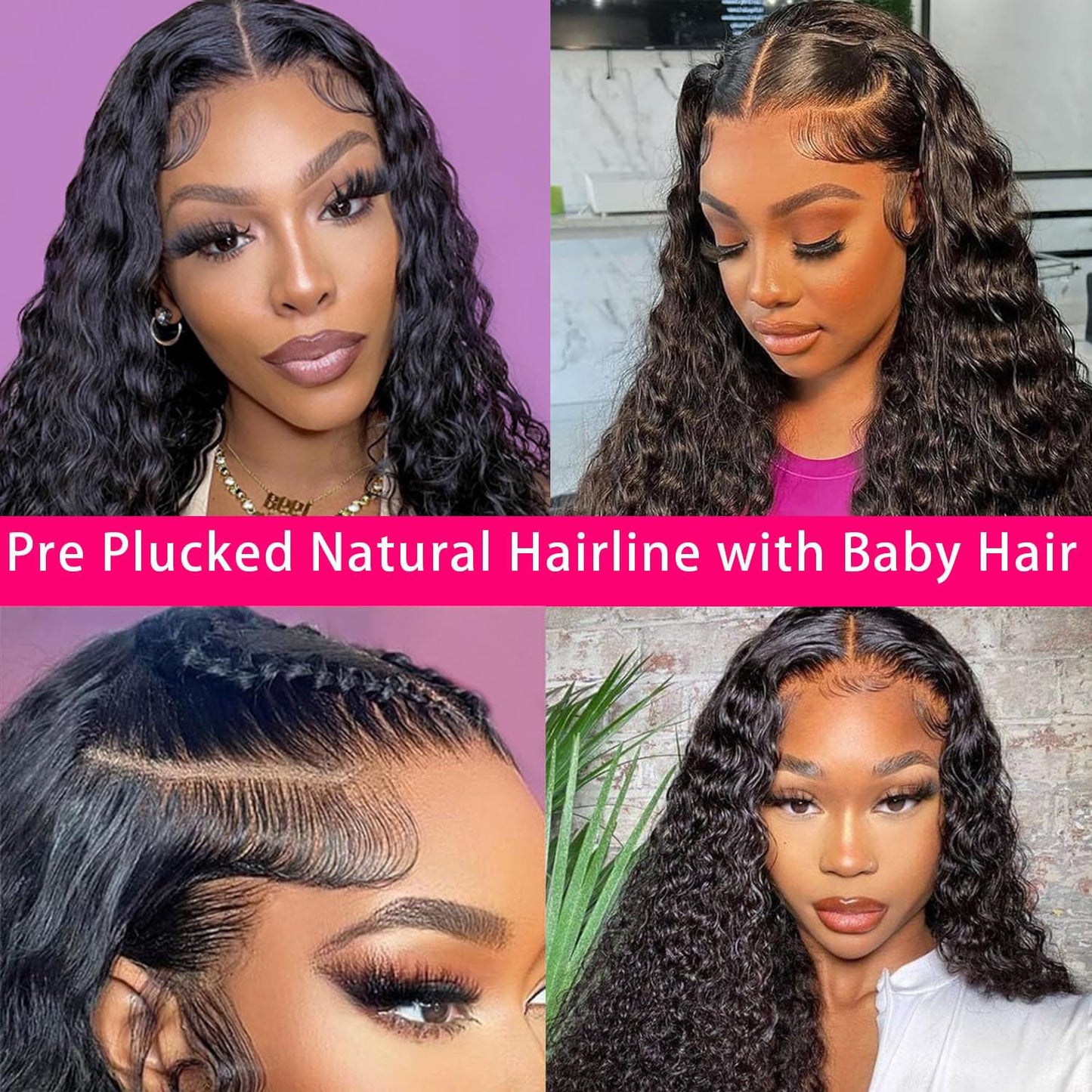 LICHANG 200% Density Deep Wave Lace Front Wigs Human Hair 26 Inch HD Lace Closure Wigs Human Hair Deep Curly 4x4 Lace Frontal Wig Human Hair Pre Plucked with Baby Hair for Black Women