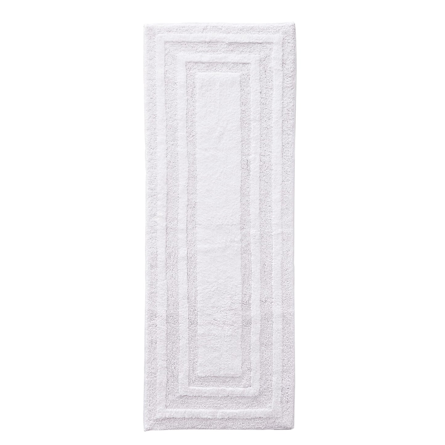 Eddie Bauer - Bathroom Rug, 100% Soft Plush Tufted Cotton Runner Rug, Highly Absorbent, Quick-Dry, and Skid-Resistant Backing (Logan White, 22" x 60")