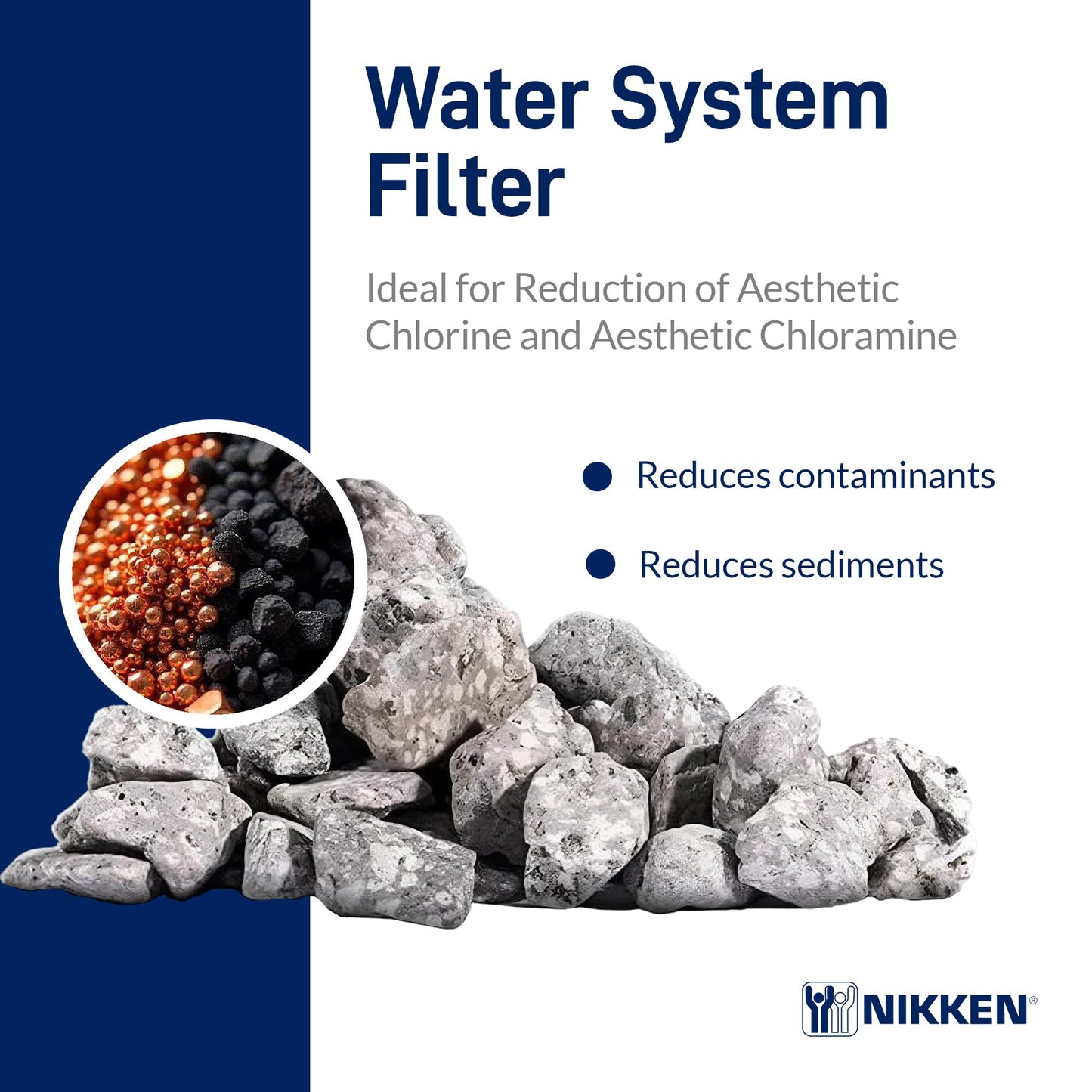 Nikken PiMag Aqua Pour Mineral Stones 1386 - Replacement for PiMag Aqua Pour System 1360 - Perfect for Reduction of Aesthetic Chlorine and Aesthetic Chloramine