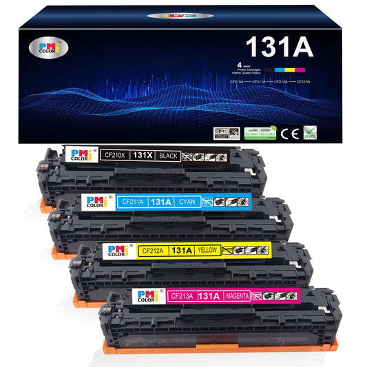 4 Pack Replacement for HP 131A 131X Toner Cartridges for Laserjet Pro 200 Color M251nw MFP M276nw M251n M276n Printer Ink CF210X CF211A CF212A CF213A (Black,Cyan, Magenta, Yellow)