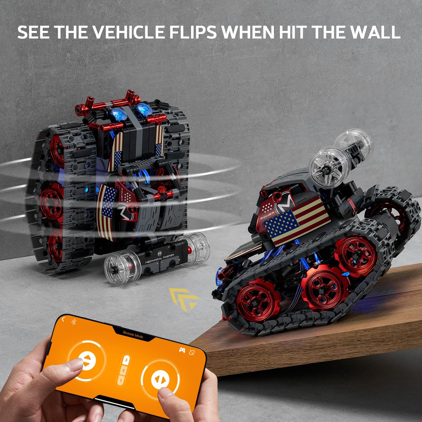 JOJO&Peach Stem Robot Building Toys, Remote & APP Controlled 4 in 1 Wall Robot/Stunt Car/Triangle Robot, STEM Projects Creative Gifts Toys for Boys Girls 6 7 8-12 (631Pieces)