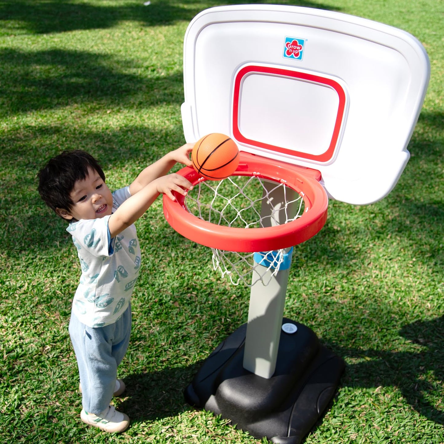 Grow’n Up® Basketball Stand, Sturdy & Durable, Kids Shoot Hoops, Basketball Games, Easy Assembly, Adjustable Heights, Ages 1.5+