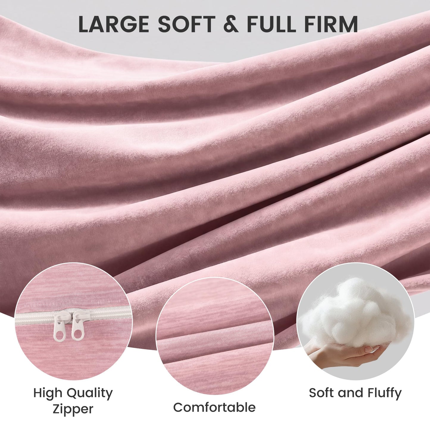Jcickt Pregnancy Pillow for Sleeping,59 inch Maternity Pillow with Removable Washable Cover,J-Shaped Cooling Full Body Pregnant Pillow -Support for Backs,Legs, Belly, HIPS, Improve Sleep-Pink