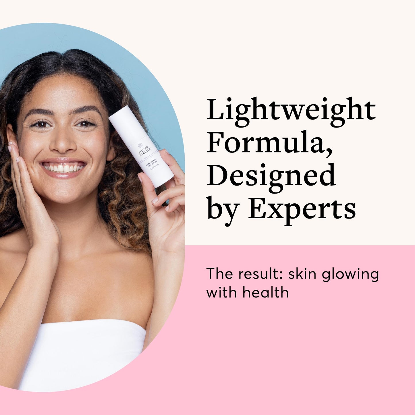 Silver Mirror Hyaluronic Acid Face Serum for All Skin Types, Skincare Solution, Hydrating and Moisture-Locking Serum, Lightweight Facial Serum, 1 fl oz