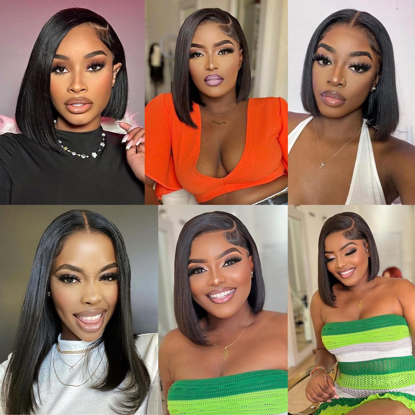 SUPERLOOK 10inch Bob Wig Human Hair 13x4 Straight Lace Front Wigs Human Hair 200% Density 15A Straight Bob Wigs For Black Women Pre Plucked with Baby Hair (10inch, 13 * 4 Bob ST)