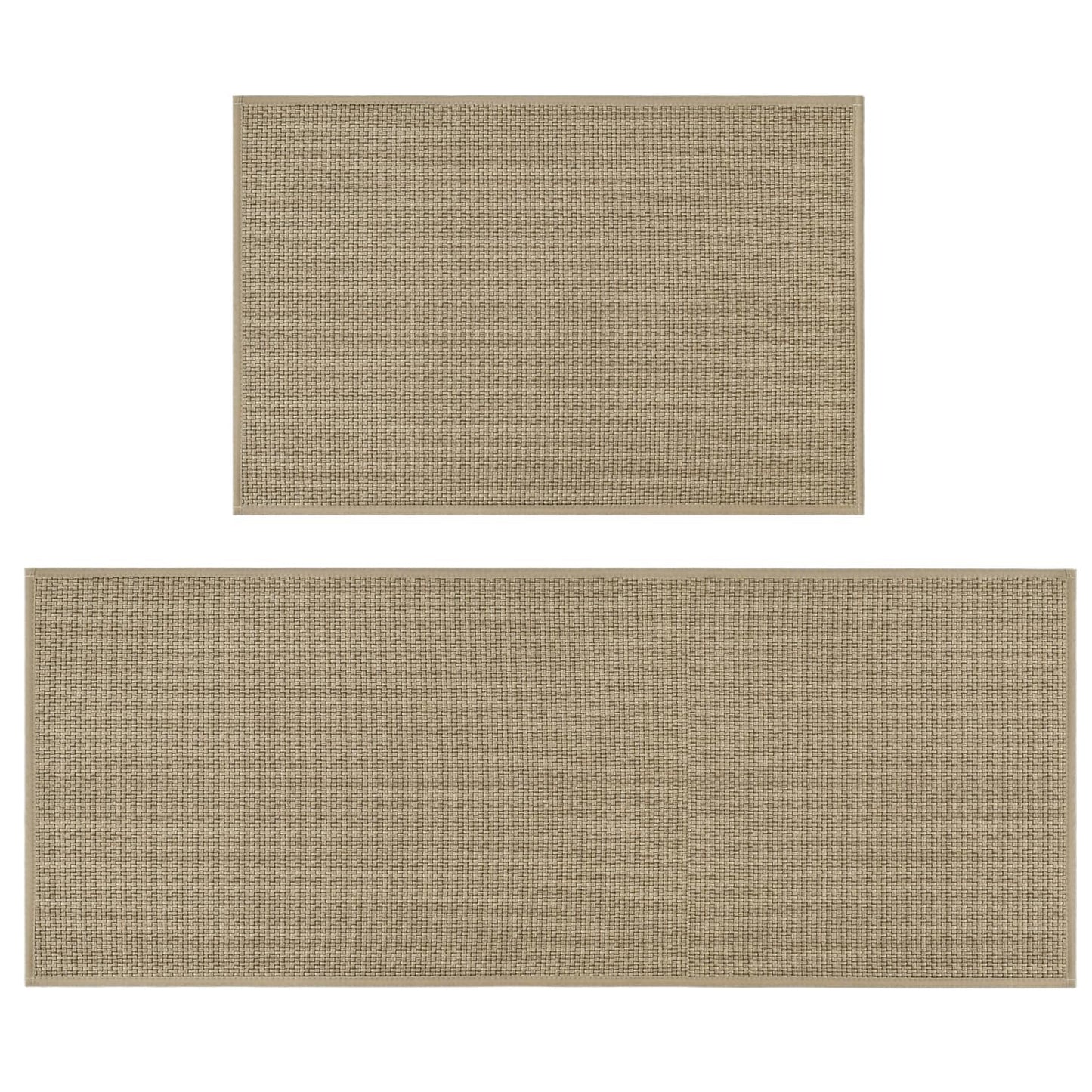 Artoid Mode Washable Non Slip Kitchen Rugs and Mats Set of 2, Rubber Backing Absorbent Kitchen Mats for Floor Front of Sink - 24x35 and 24x60 Inch