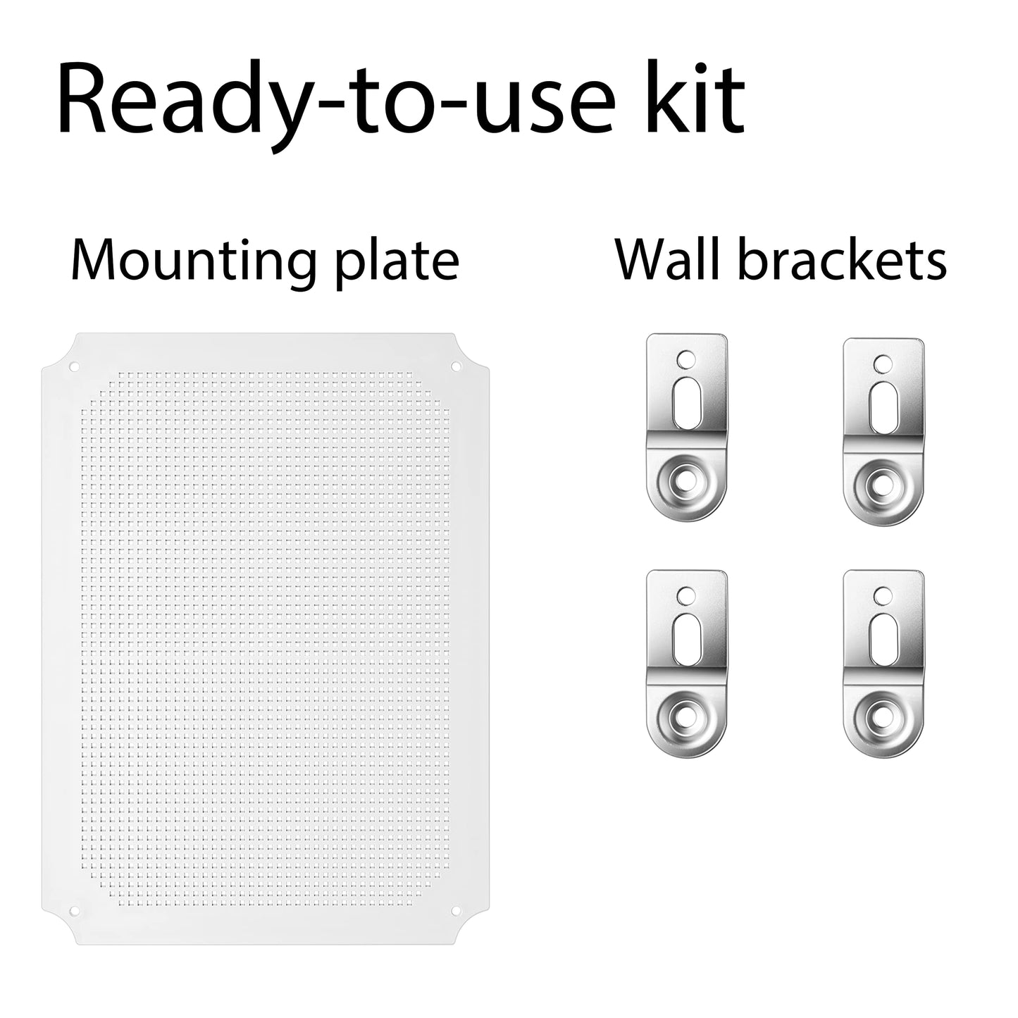 Gratury Junction Box, IP67 Waterproof Plastic Enclosure for Electrical Project, Hinged Grey Cover, Includes Mounting Plate and Wall Bracket 410×310×180mm (16.1"x12.2"x7.1")